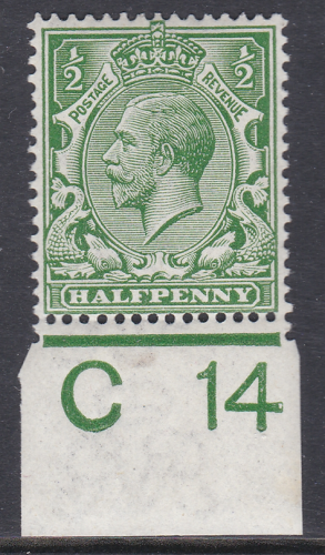 N14(6) d Bright Green Royal Cypher Control C14 Imperf U M