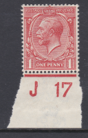 N16(8) 1d Pale Red Royal Cypher Control J 17 Imperf U M