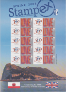 GB 2004 spring 300th gibraltar Stampex Smiler sheet UNMOUNTED MINT MNH