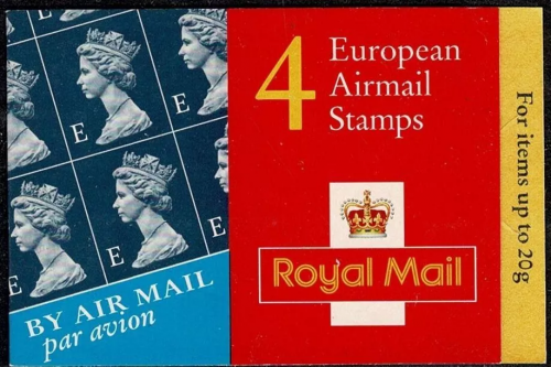 HF1 4 x E European Stamps Barcode booklet - complete - No Cylinder