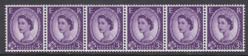 S79a 3d Wilding Violet Phosphor Wmk sideways coil strip UNMOUNTED MINT